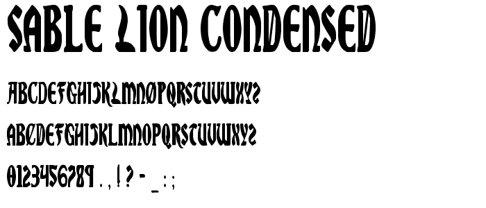 Sable Lion Condensed font